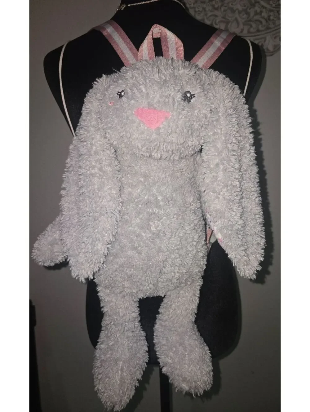 Carried Away Plush Bunny Backpack with Floral Lining